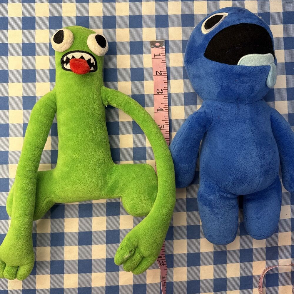 Rainbow Friends Plush Lot of 2, Blue + Green Monsters - Picture 12 of 12